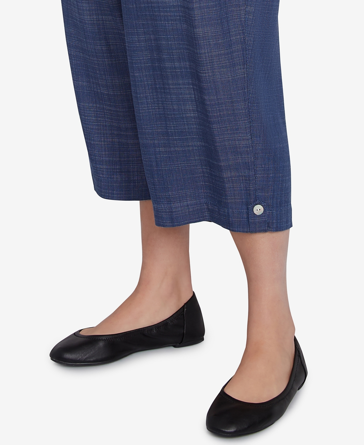 Alfred Dunner Plus Size Summer Solstice Relaxed Button Tab Capri Pants