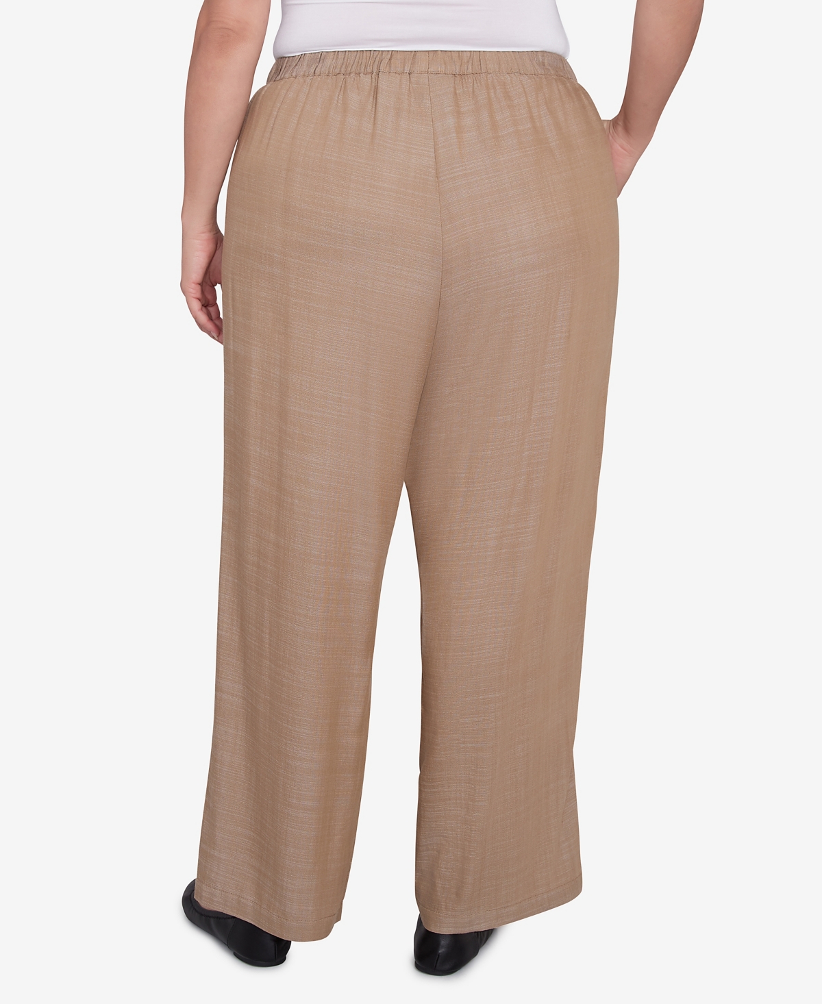 Alfred Dunner Plus Size Summer Solstice Relaxed Button Detail Pull On Ankle Pants