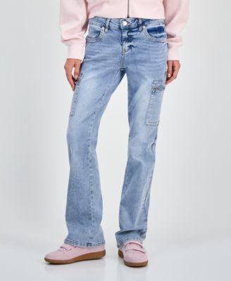 Juniors' Low Rise Cargo Bootcut Jeans