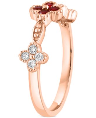 Ruby (1/5 ct. t.w.) & Diamond (1/5 ct. t.w.) Ring in 14k Rose Gold