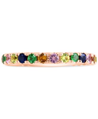 Multicolor Sapphire (3/8 ct. t.w.) & Tsavorite (1/8 ct. t.w.) Band Ring in 14k Rose Gold