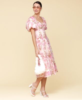 Женское платье с пышными рукавами и цветочным принтом Avec Les Filles