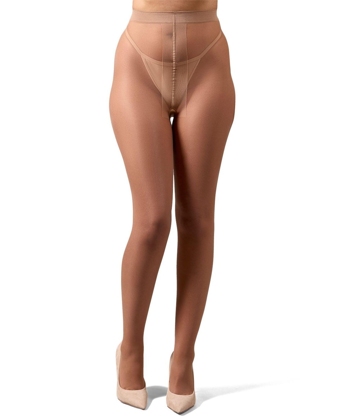 Memoi Women's Crystal Sheer Control Top Pantyhose Mm-210 In Nude