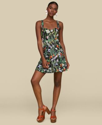 Женское мини-платье-бюстье Avec Les Filles с цветочным принтом