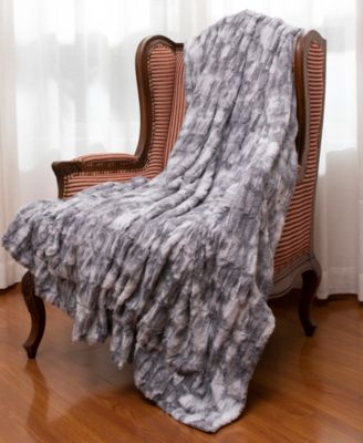 Luxuriously Soft Faux Fur Design Blanket, 50" x 60"