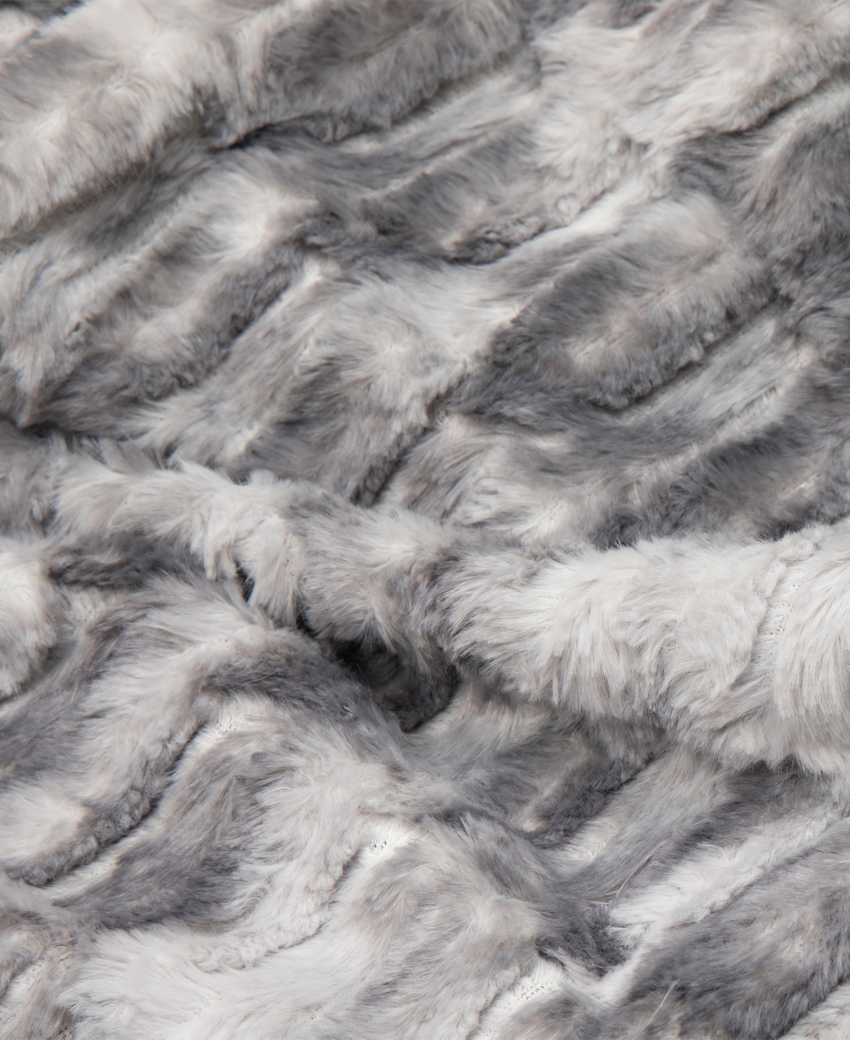 Cheer Collection Luxuriously Soft Faux Fur Design Blanket, 60" X 70" In Gray