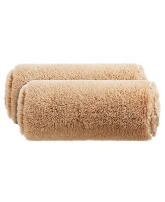 Shaggy Bolster Decorative Pillow Set, 8" x 24"