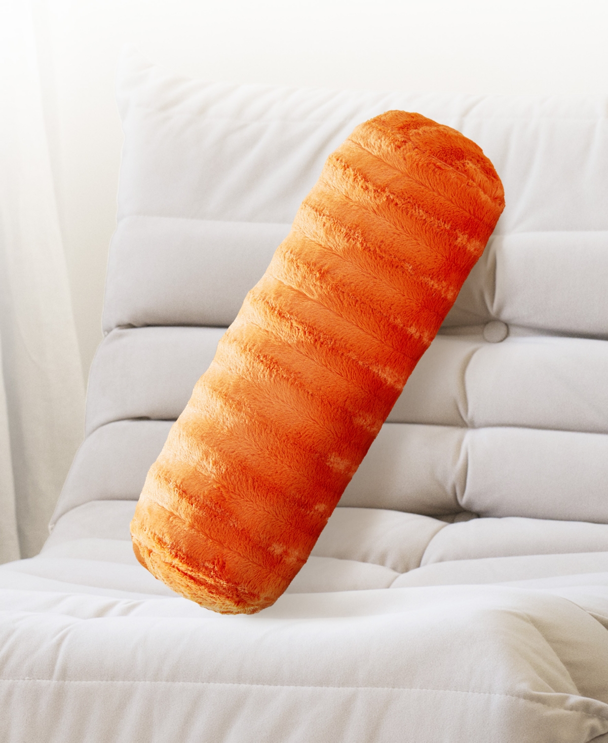 Cheer Collection Bolster Decorative Pillow Set, 8" X 24" In Orange