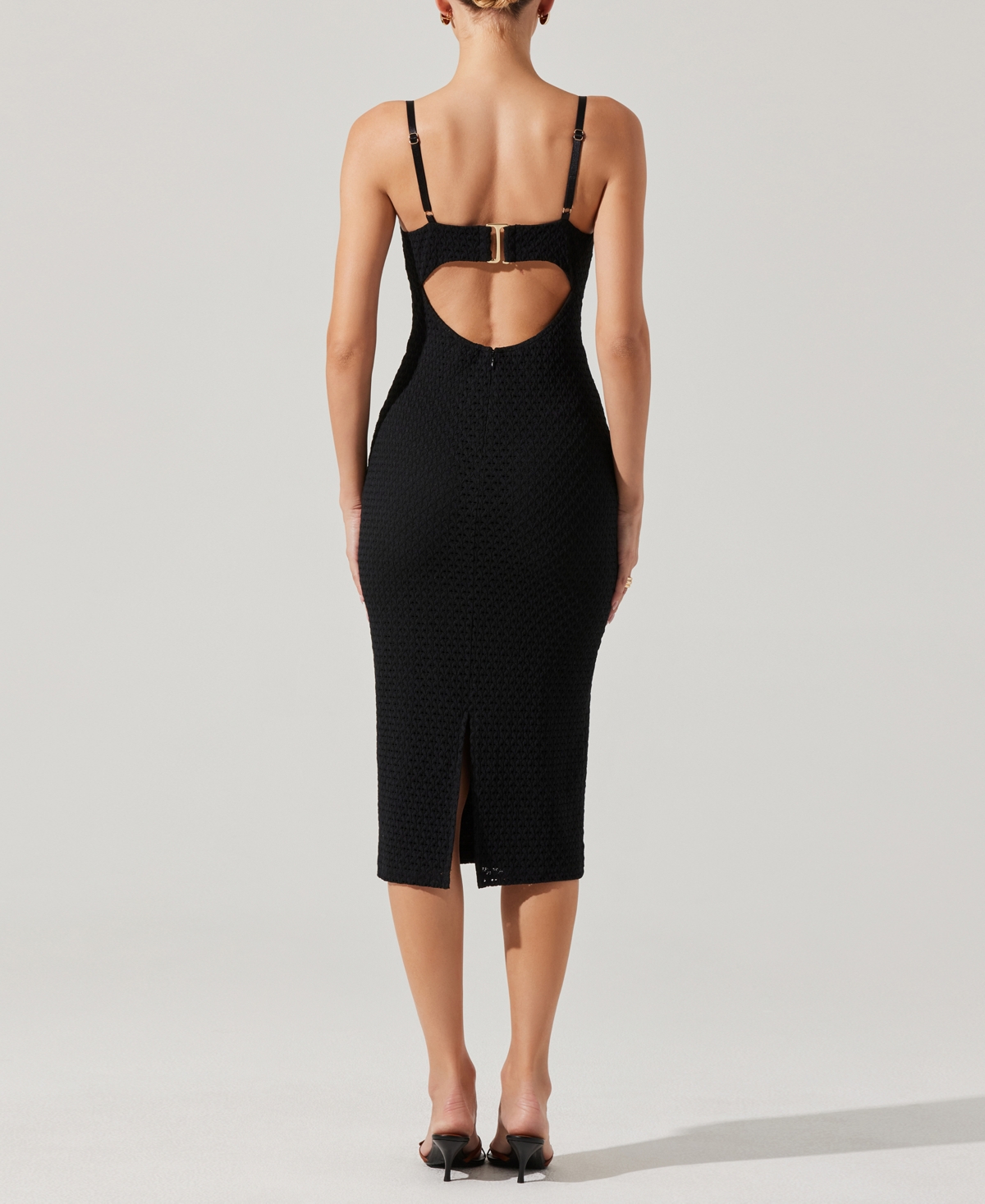 Astr Jayde Midi Dress In Black In Black