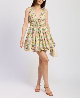 Women's Cairo Cotton Bubble-Hem Mini Dress