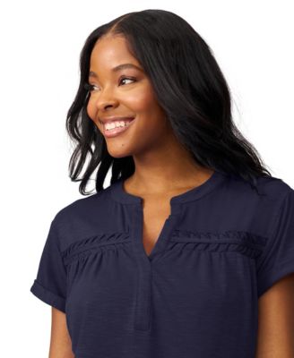 Women's Shirred Detail Short Sleeve Top