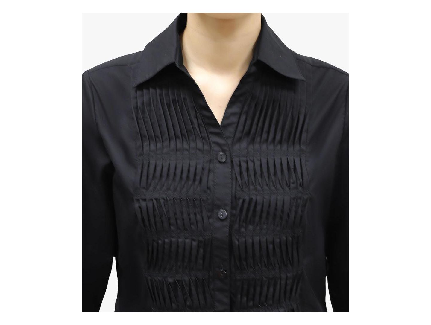 Женская рубашка Stella Carakasi Cotton Poplin Pintuck Detail Lucky Star, цвет: Чёрный — фото 5