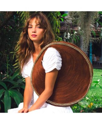 Большая Джутовая сумка SOLO ESPRESSO с золотой цепочкой