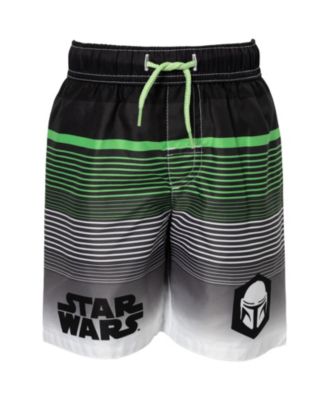 Boys The Mandalorian Pullover Rash Guard and Swim Trunks Outfit Set