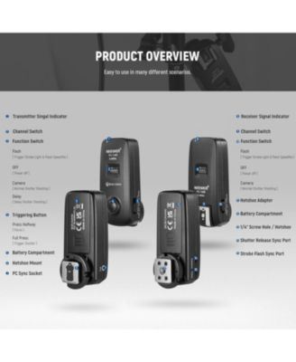 FC-16 2.4G Wireless Camera Shutter Studio Flash Trigger with Two Receivers, Compatible with Canon Rebel T3 XS T4i T3i T2i Xsi EOS 1100D Mark IV 1D Mark III 5D Mark III 5D Mark II 50D 40D