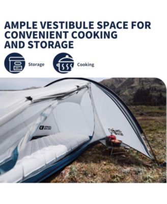 Jims Gear Ultralight Backpacking Tent, 1-2 Person Tunnel Tent with Vestibule, Waterproof and Windproof for High-Altitude Camping