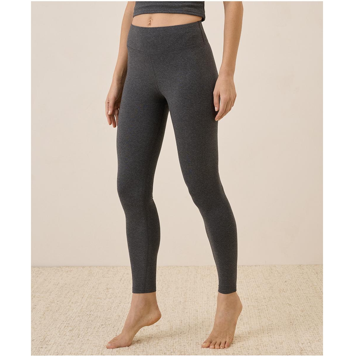 Women's Organic Cotton On the Go-To Legging - Shorty - Chocolate heather