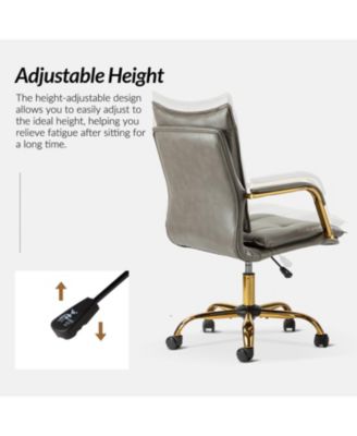 Modern Home Office Desk Chair with Golden Legs