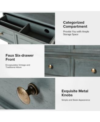 Hippe 32" Height 3 - Drawer Bedside Table with Solid Wood Legs