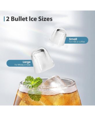 26Lbs Countertop Ice Maker, 9 Cubes in 8 Mins, Two Ice Size ,Self-Cleaning, with Scoop/Basket