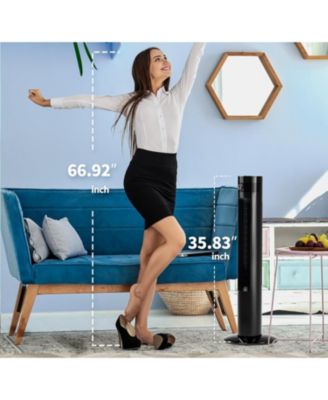 | Portable Oscillating Bladeless Fan | Electric Standing Fan with Remote, Quiet, 3 Speeds, Timer