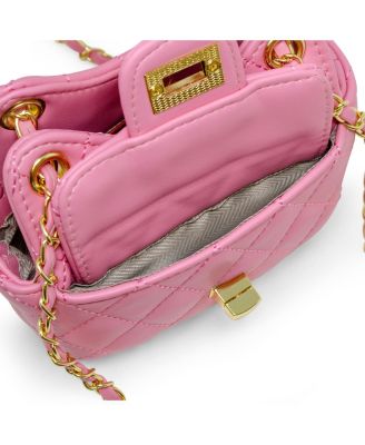 Girls Tiny Quilted Treasure Purse, Pink