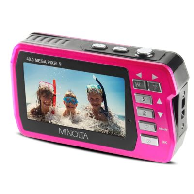 MN40WP 48MP QHD Dual LCD Screen Waterproof Camera, Pink