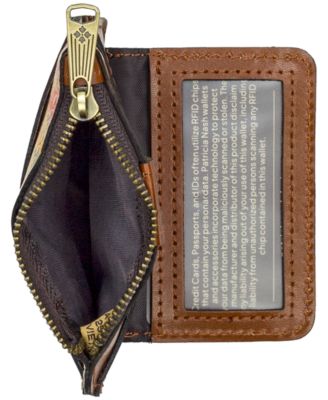 Маленький кожаный бумажник с принтом Patricia Nash Cassis ID