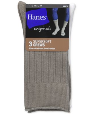 Мужские носки Hanes Originals Premium SuperSoft Crew, 3 упаковки