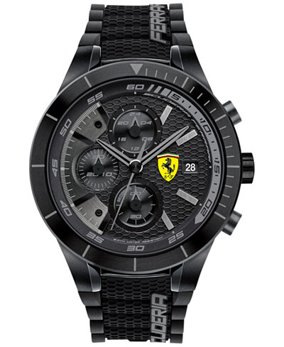 Scuderia Ferrari Men's Chronograph RedRev Evo Black Silicone Strap Watch 46mm 0830262