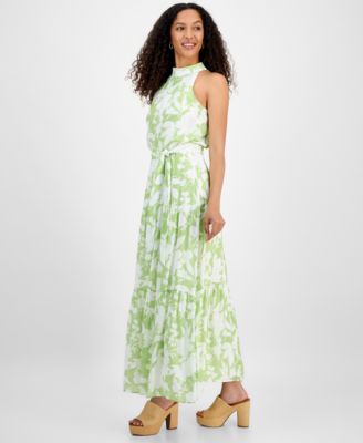 Women's High-Neck Sleeveless Tie-Waist Dress