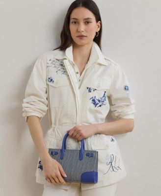 Devyn Small Striped Canvas Tote Bag