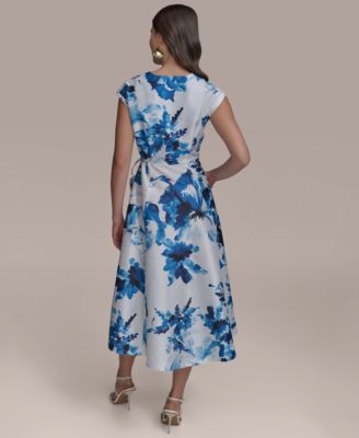 Облегающее и расклешенное платье с принтом Donna Karan New York Petite