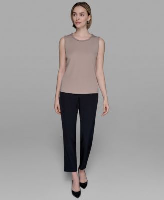 売れ筋商品|||カールラガーフェルド カットソー トップス レディース Women's Braided-Trim Sleeveless Top Black KARL LAGERFELD PARIS Women's Braided-Trim Sleeveless Top