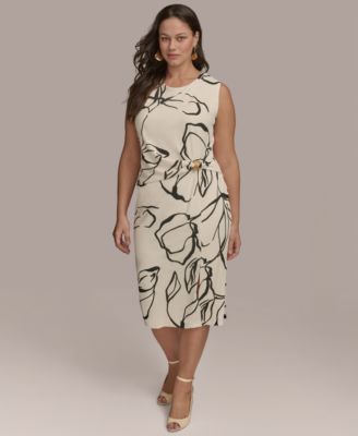 【Donna Karan New York】Hardware-Trim Side-Twist Dress Donna Karan New York Women's Hardware-Trim Side-Twist Dress