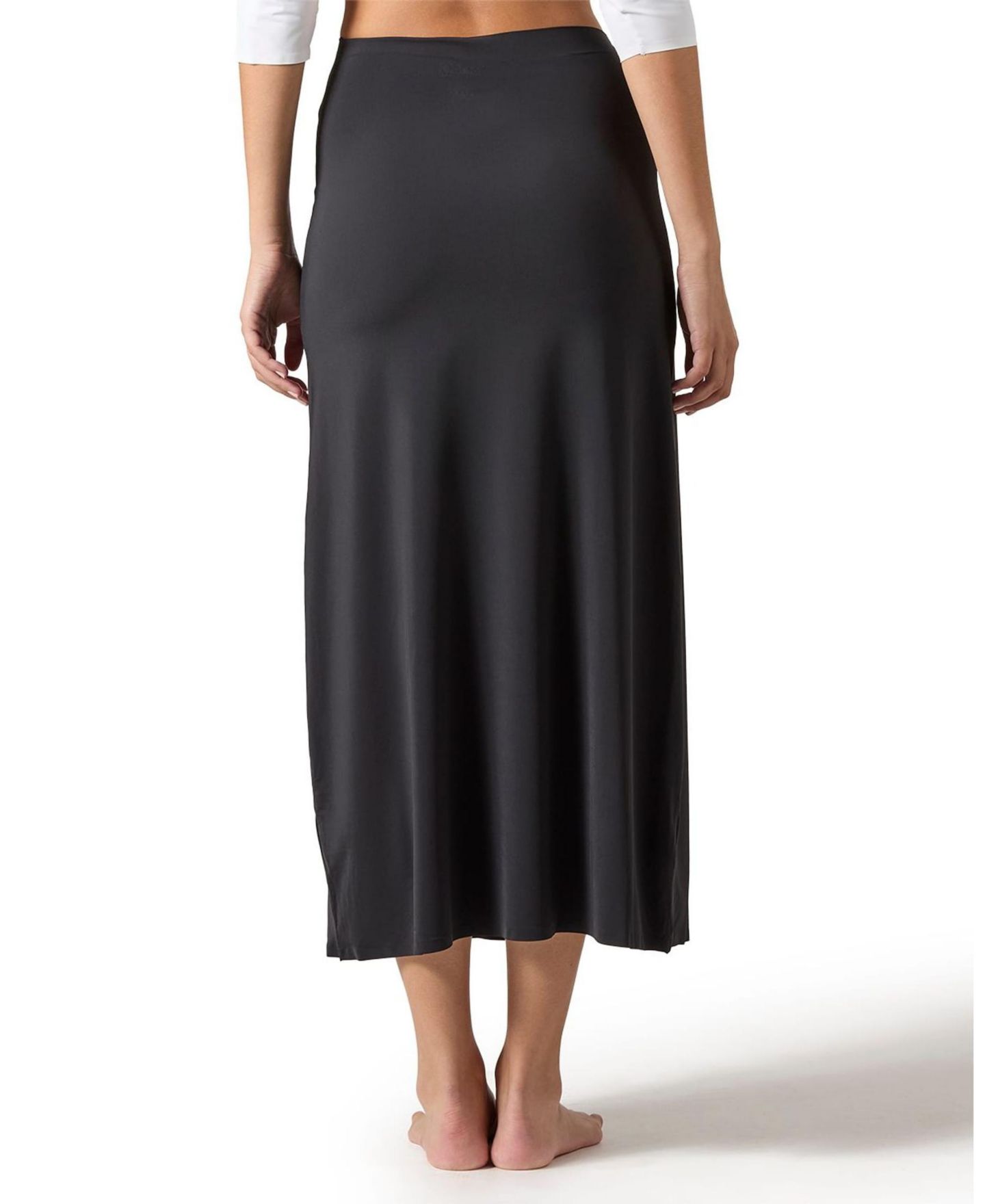 Женская юбка MeMoi Silky-Smooth Bonded 34" Maxi Slip Skirt CSP202-34, цвет: Чёрный — фото 2