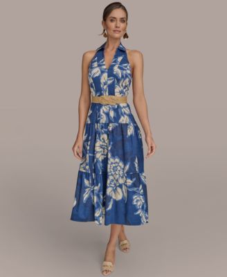 Женское миди-платье Donna Karan New York с поясом на бретельках