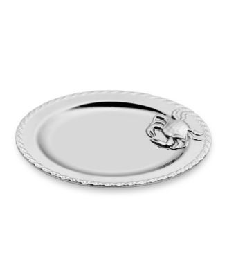 Silver Plated Crab Round Platter