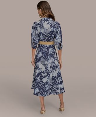 Женское платье-рубашка миди с поясом от Donna Karan New York для женщин