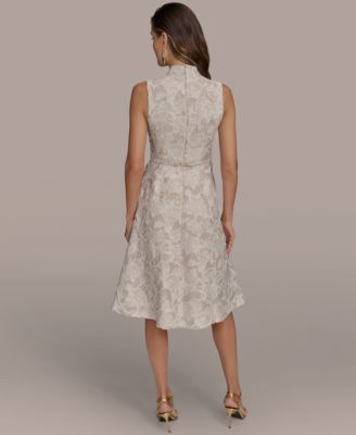 Women's Belted Jacquard Dress