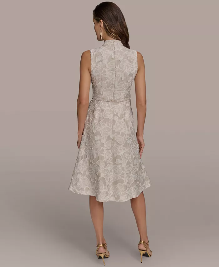 Women's Belted Jacquard Dress - thumbnail 5
