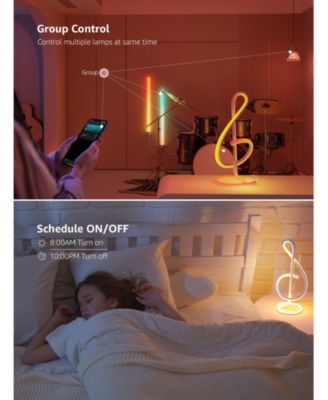 TB2 AI Smart LED Table Lamp, RGB+IC Addressable Modern Lamp, Alexa Google Enable, APP Control No Remote, 2.4 GHz WiFi Bluetooth