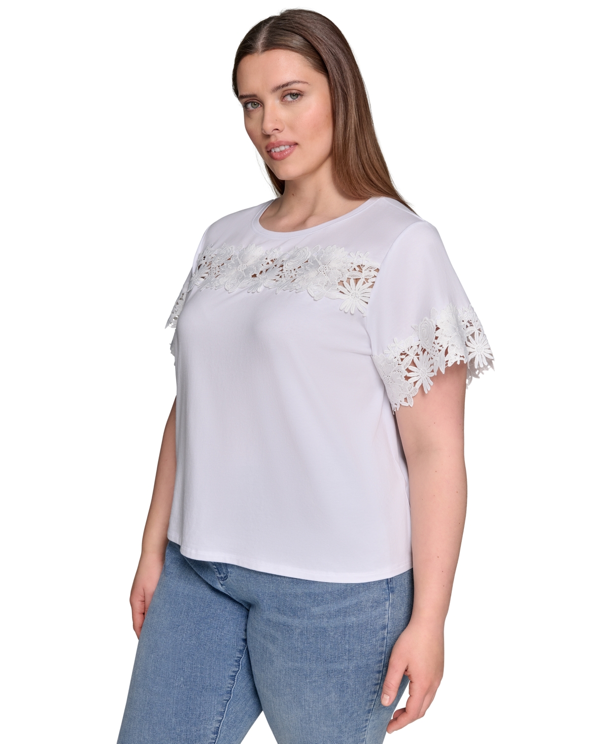 Shop Karl Lagerfeld Plus Size Cutout Knit Top