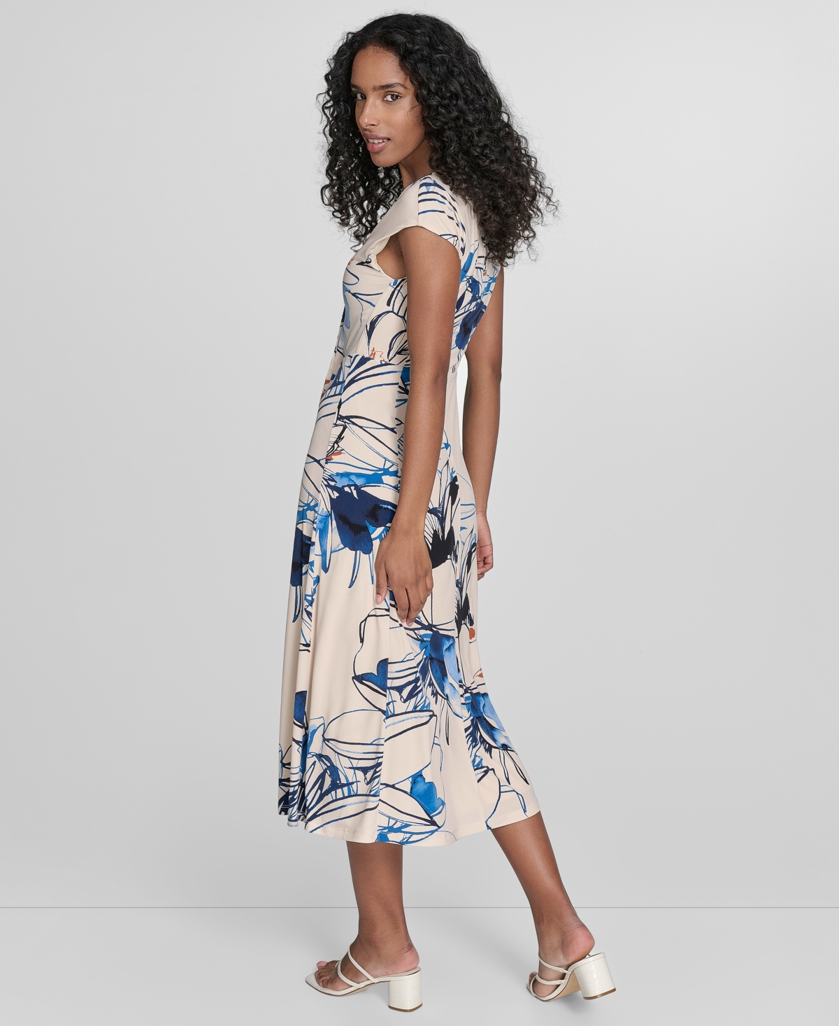 Calvin Klein Women's Printed Sleeveless A-line Dress