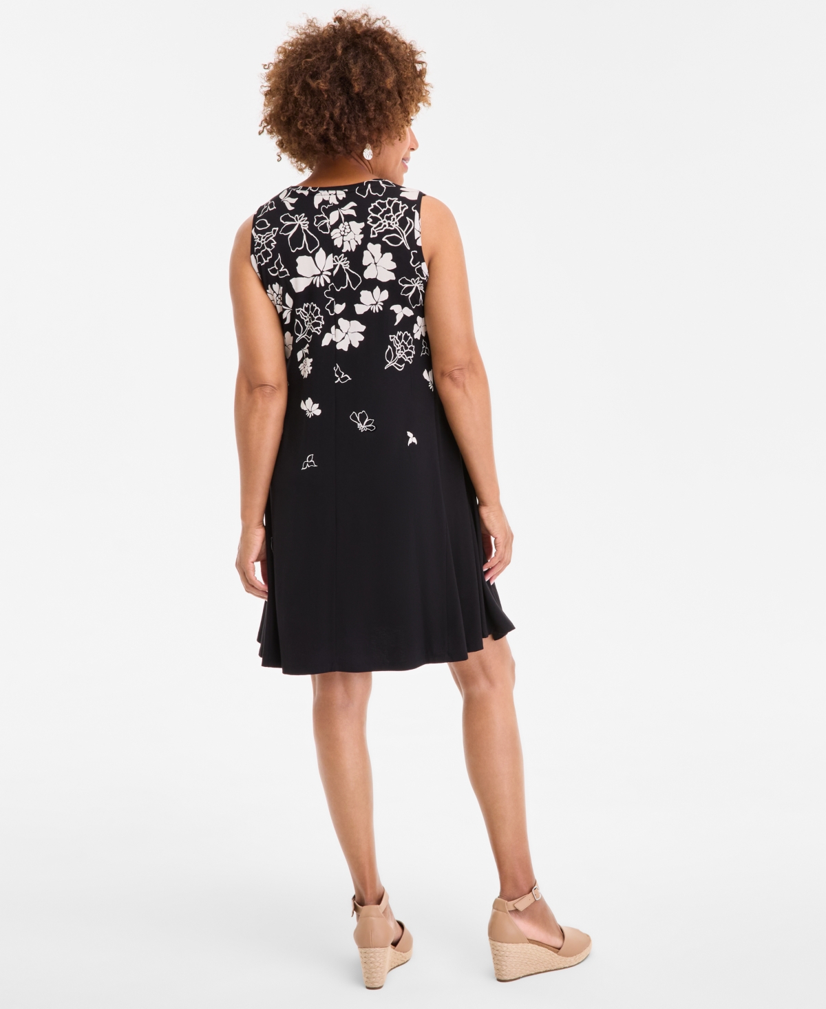 STYLE & CO PETITE PRINTED SLEEVELESS FLIP FLOP DRESS, EXCLUSIVELY AT MACY'S 