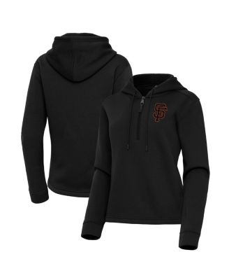 Antigua - Women's Black San Francisco Giants Contemporary Quarter-Zip Hoodie