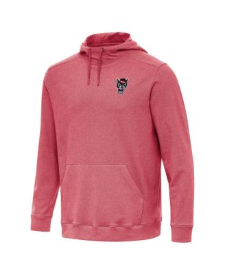 Antigua - Men's Heather Red NC State Wolfpack Cloud Pullover Hoodie
