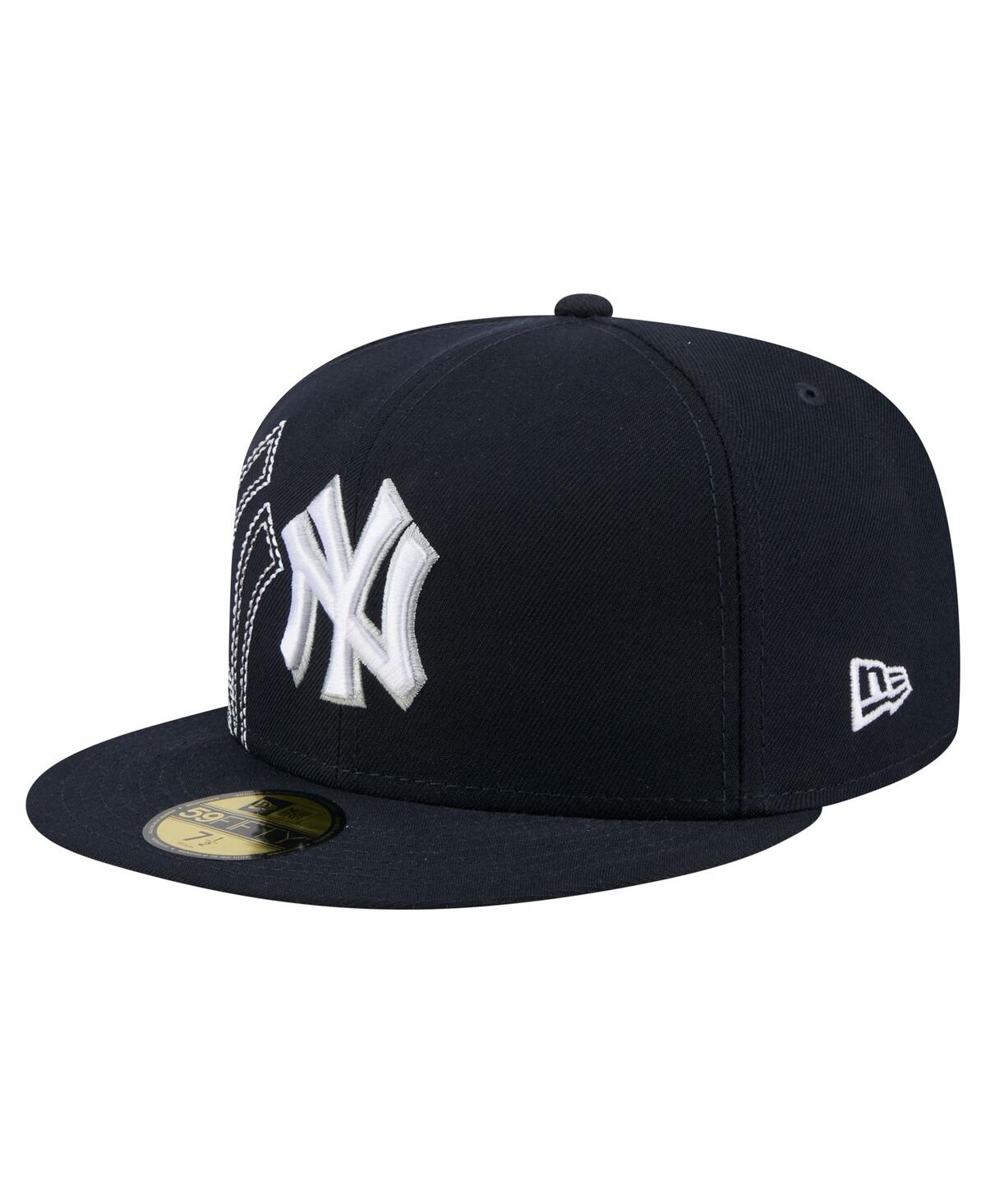 Shop New Era Men's Navy New York Yankees Yarn Stitch 59fifty Fitted Hat