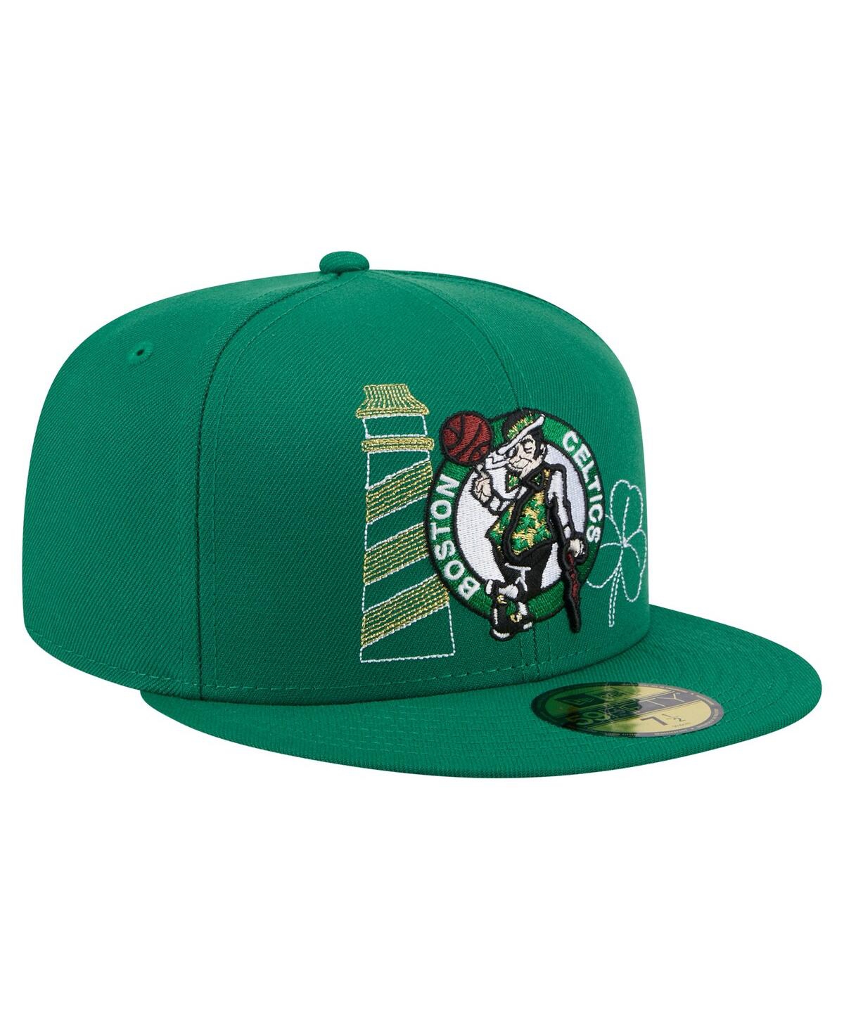 Shop New Era Men's Kelly Green Boston Celtics State Stitch 59fifty Fitted Hat