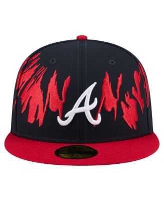 Men's Navy/Red Atlanta Braves Retro Pattern 59FIFTY Fitted Hat